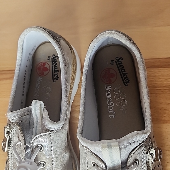 Rieker Nikita 63 Sneakers Shoes Women EU40/US8.5 Metallic Gray Slip On Comfort - Picture 6 of 9